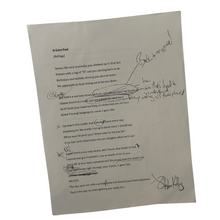 2 Lyric Session Sheets from the making of “Keep It Up, Kid”