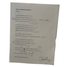 2 Lyric Session Sheets from the making of “Keep It Up, Kid”